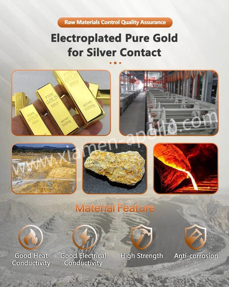 Electroplated Pure Gold for Silver Contact Electroplated Pure Gold for Silver Contact