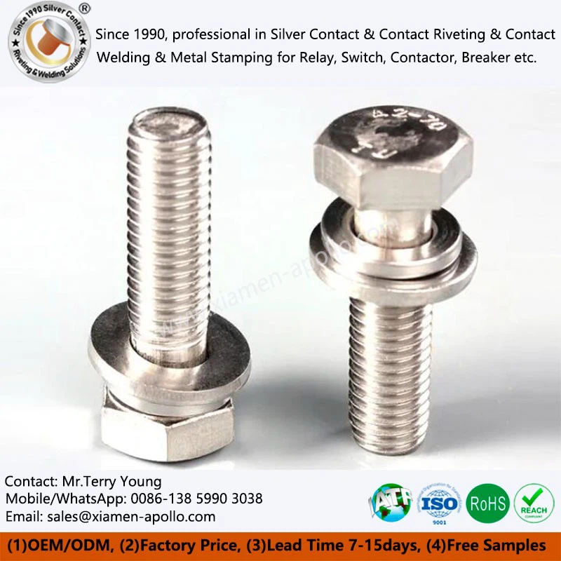 M10 304 Stainless Steel Hex Bolt Screw Nut Flat Washer Combination