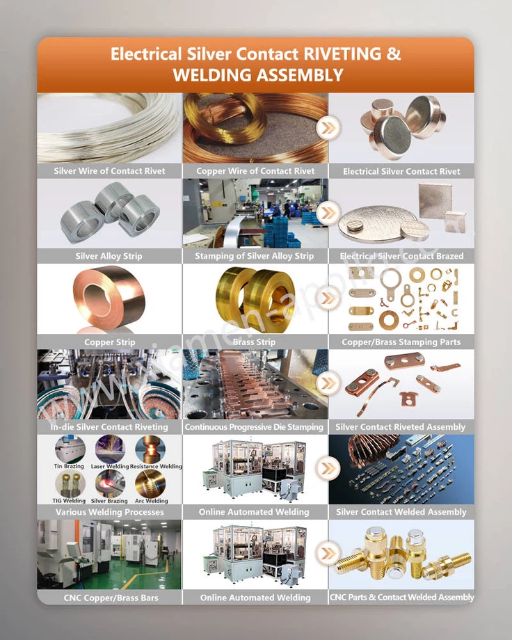 Electrical Silver Contact RIVETING WELDING ASSEMBLY Electrical Silver Contact RIVETING WELDING ASSEMBLY