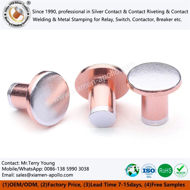 Tri-metal Electrical Connection Rivet Tri-metal Electrical Connection Rivet